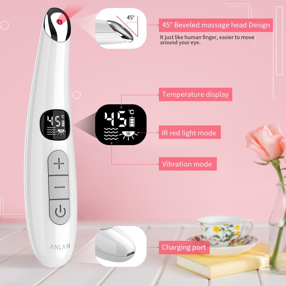 HKM-192851 Aluminum Alloy Eye Massager with Adjustable Temperature and Vibration Therapy