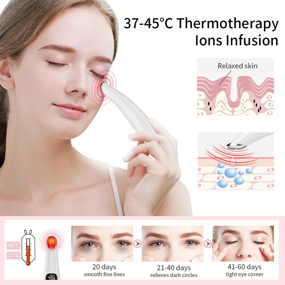 HKM-192851 Aluminum Alloy Eye Massager with Adjustable Temperature and Vibration Therapy