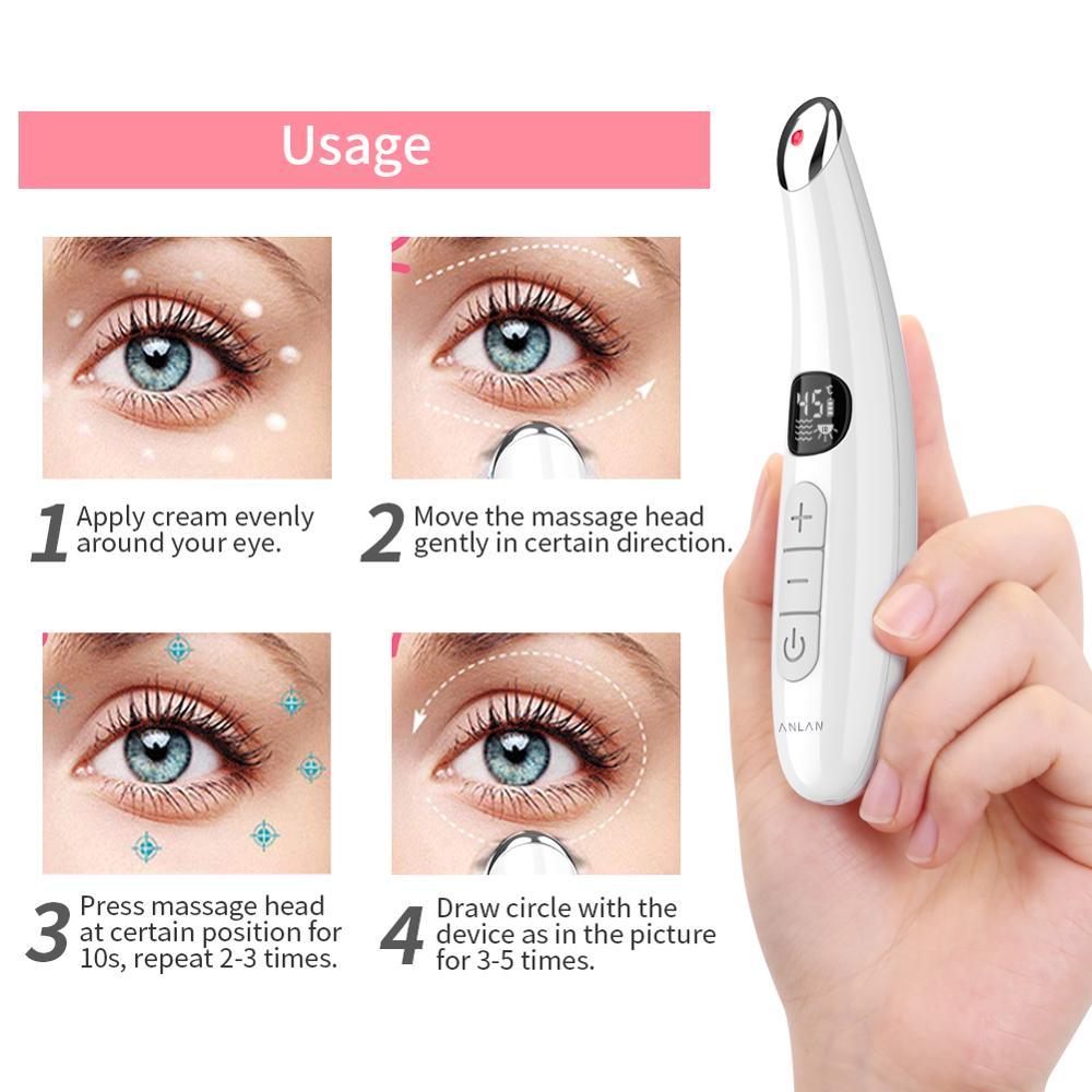 HKM-192851 Aluminum Alloy Eye Massager with Adjustable Temperature and Vibration Therapy