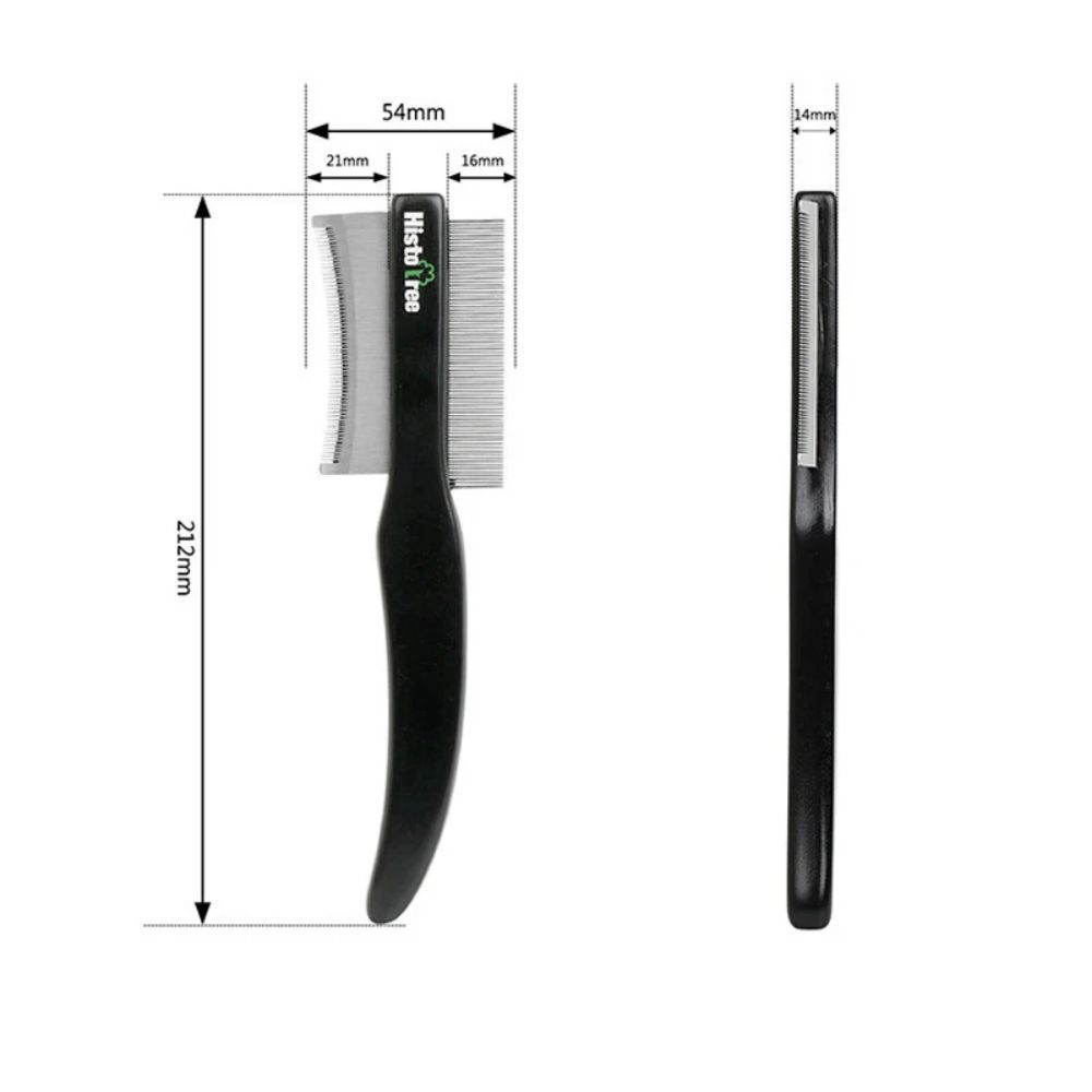 HKM-201363 Double-sided Pet Hair Comb with Stainless Steel Teeth - Easy Deshedding Brush for Cat and Dog Grooming