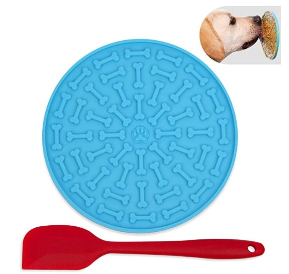 HKM-525395 Pet Silicone Slow Feeding Licking Mat with Suction Cups for Dogs, Ideal for Bath & Meal Time Use, 16cm or 21cm Size Options