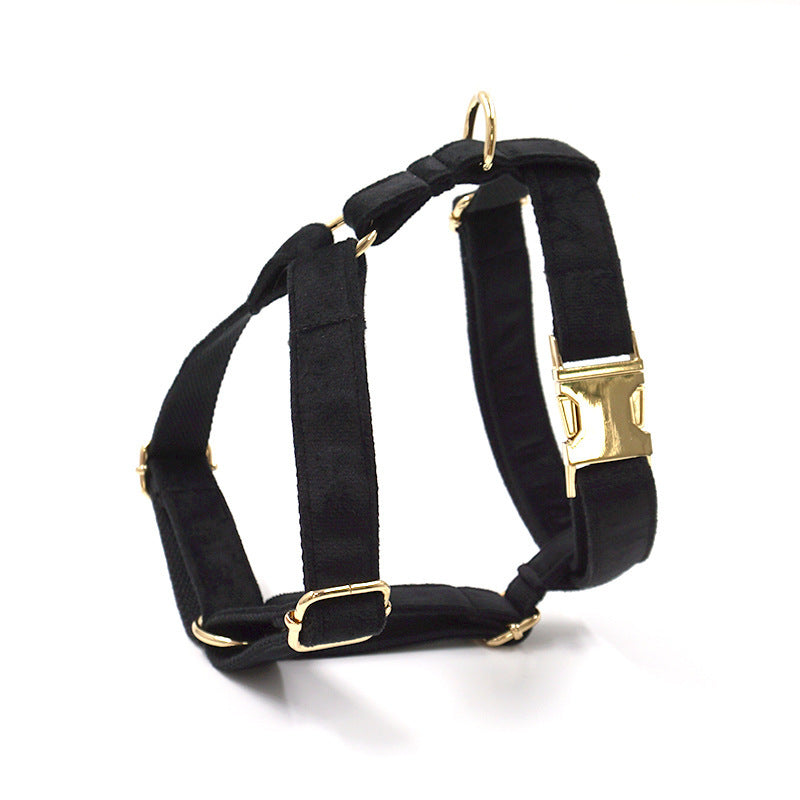 HKM-662931 Pet Outing Chest Strap in Pink Velvet, Black Velvet, Cream Velvet, and Gem Green Velvet - Available in Sizes XS, S, M, and L