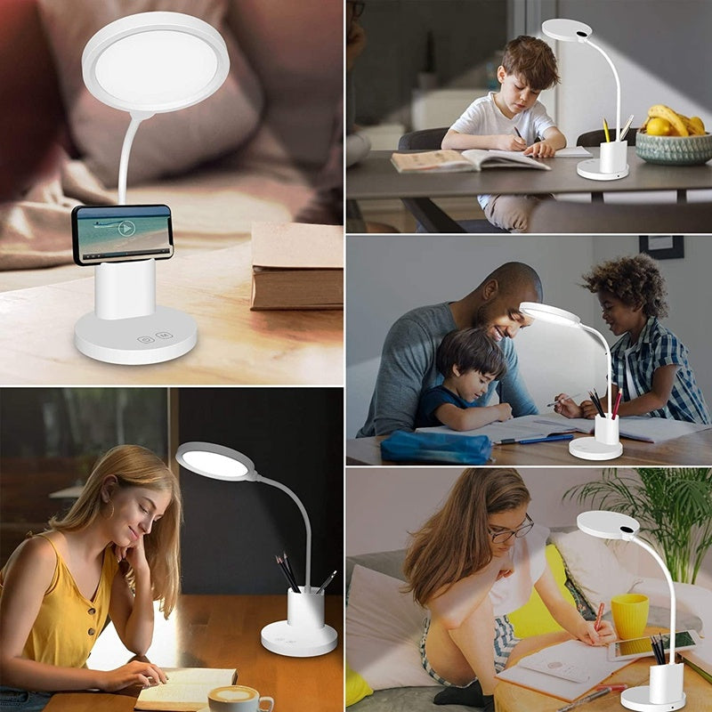KTX-330451 Rechargeable Plug-in Bedside Lamp with 3 Color Modes and USB Charging Cable