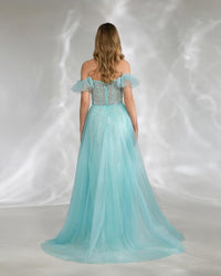 HKM-646803 Elegant Blue Evening Dress for Women - EZ25146