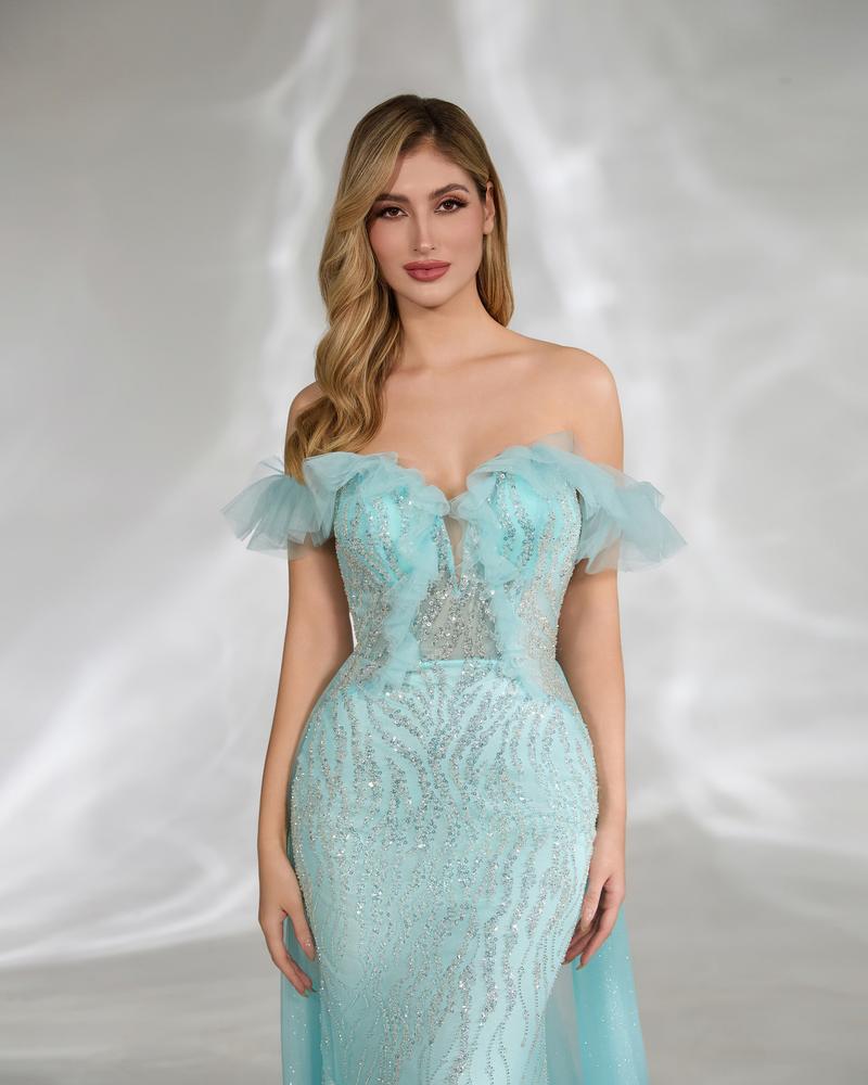 HKM-646803 Elegant Blue Evening Dress for Women - EZ25146