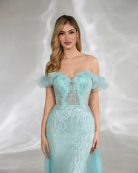 HKM-646803 Elegant Blue Evening Dress for Women - EZ25146