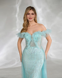 HKM-646803 Elegant Blue Evening Dress for Women - EZ25146