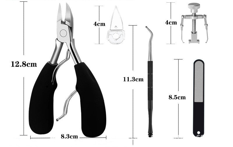 HKM-945107 5-Piece Stainless Steel Nail and Pedicure Tool Set with ABS Rubber Handles