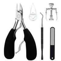 HKM-945107 5-Piece Stainless Steel Nail and Pedicure Tool Set with ABS Rubber Handles