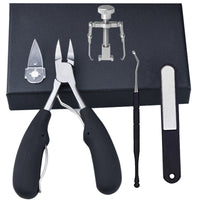 HKM-945107 5-Piece Stainless Steel Nail and Pedicure Tool Set with ABS Rubber Handles