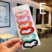 HKM-885267 Candy Color Geometric Triangle Heart Hairpin for Stylish Bangs - Modern Metal Hair Jewelry