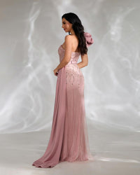 HKM-302163 Elegant Pink Evening Dress for Women - EZ25134 Model