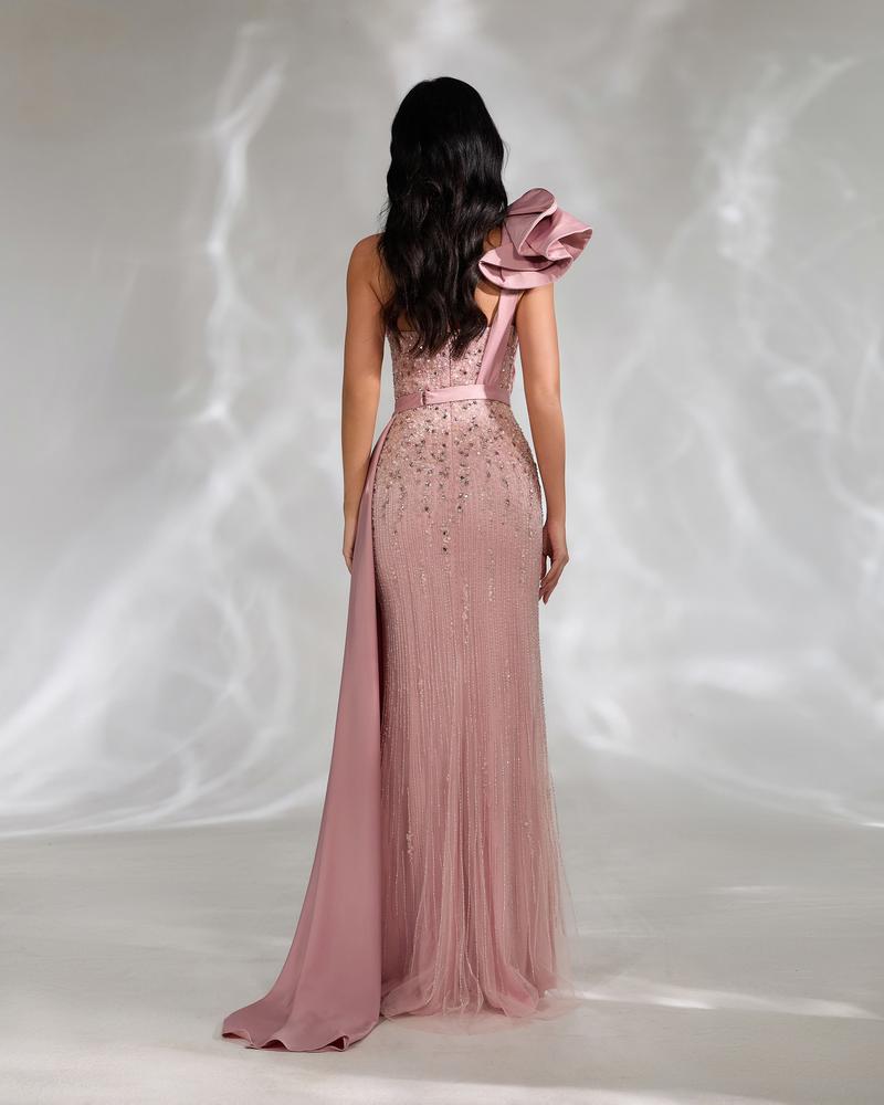 HKM-302163 Elegant Pink Evening Dress for Women - EZ25134 Model