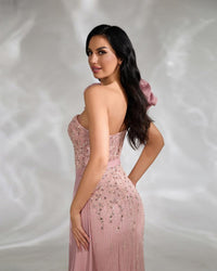 HKM-302163 Elegant Pink Evening Dress for Women - EZ25134 Model