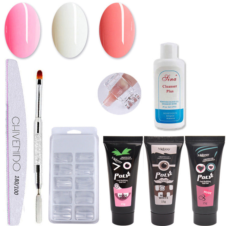 HKM-435475 Nail Art Solid Extension Glue Set - 15ml Phototherapy Gel for Professional Nail Extensions