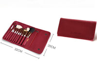 HKM-901715 10-Piece Fiber Makeup Brush Set with Travel Brush Pack for Natural Makeup Application