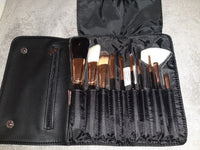 HKM-901715 10-Piece Fiber Makeup Brush Set with Travel Brush Pack for Natural Makeup Application