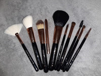 HKM-901715 10-Piece Fiber Makeup Brush Set with Travel Brush Pack for Natural Makeup Application