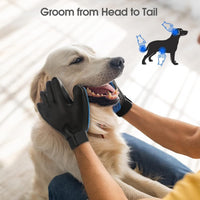 HKM-065235 Pet Grooming Gloves with Silicone Tips for Gentle Shedding and Washing Dogs, Cats, and Horses