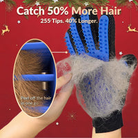 HKM-065235 Pet Grooming Gloves with Silicone Tips for Gentle Shedding and Washing Dogs, Cats, and Horses