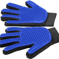 HKM-065235 Pet Grooming Gloves with Silicone Tips for Gentle Shedding and Washing Dogs, Cats, and Horses