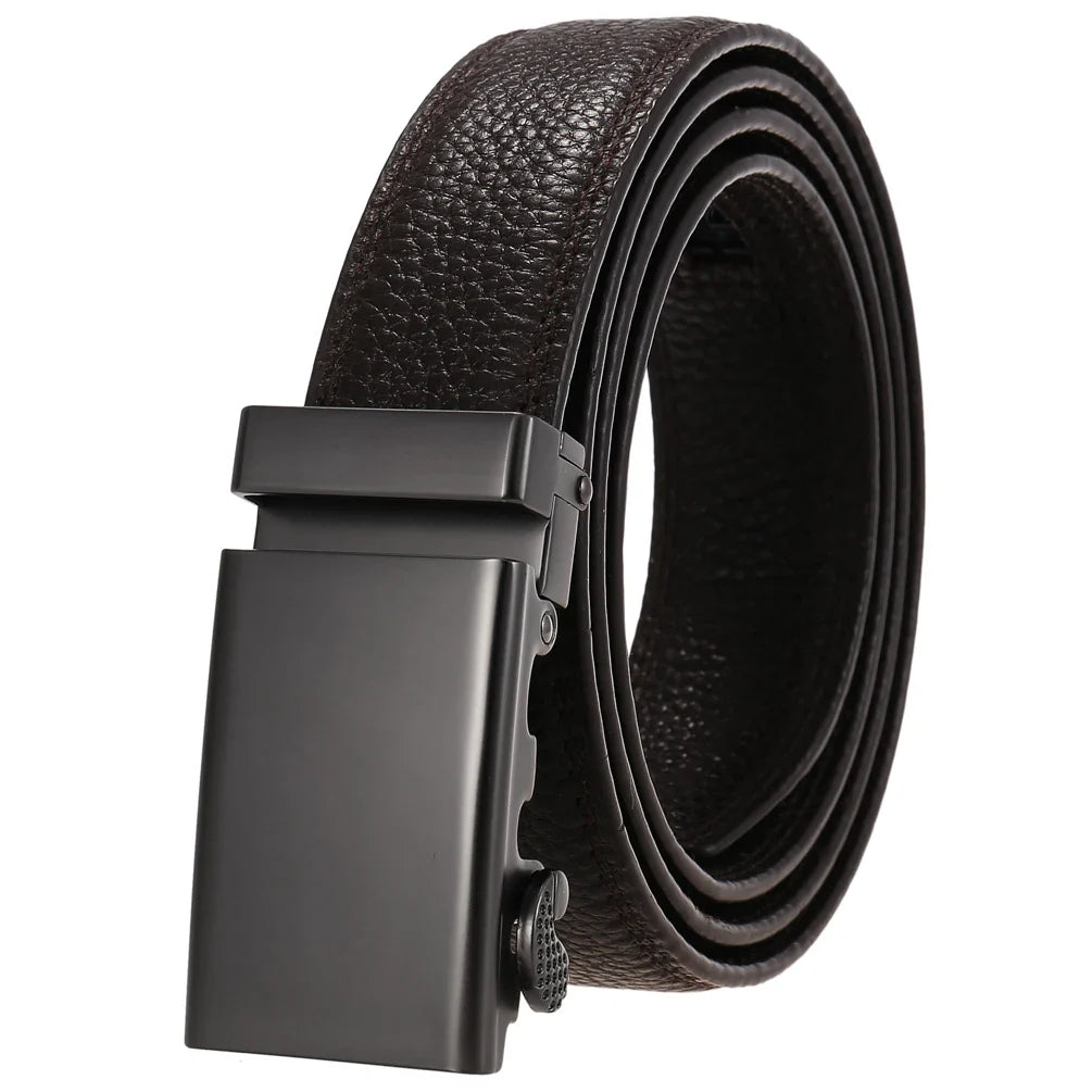 HKM-692243 Men's Alloy Automatic Buckle Belt - Model LY33-77783-5, Durable Fashion Accessory