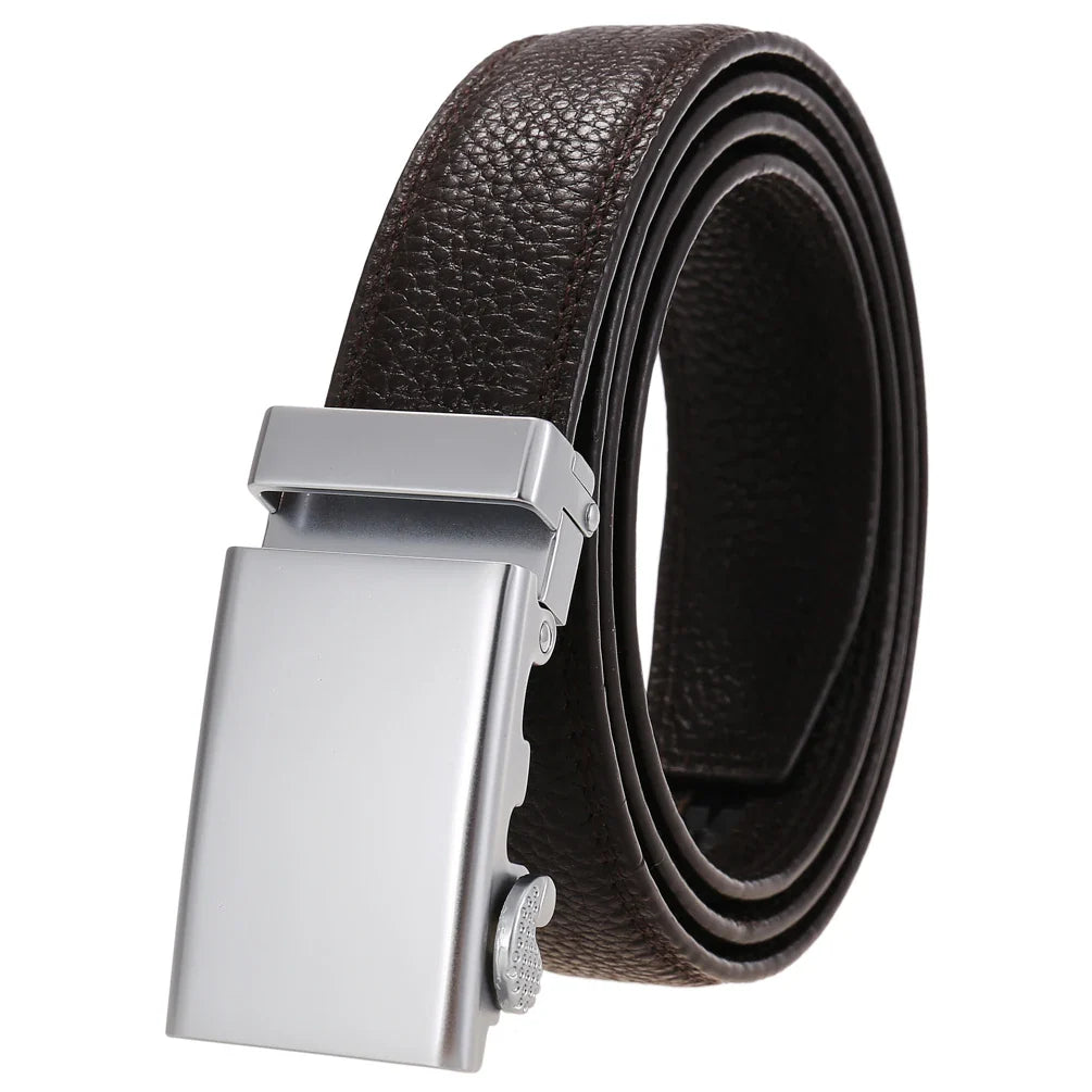 HKM-692243 Men's Alloy Automatic Buckle Belt - Model LY33-77783-5, Durable Fashion Accessory