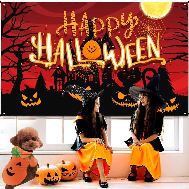 HKM-685843 Cozy Pumpkin Dog Hoodie with Handmade Leaves for Halloween Fun