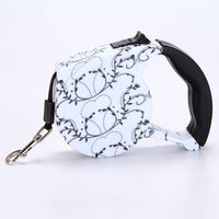 HKM-035731 Automatic Multicolor Dog Walking Traction Rope - 5m Adjustable Lead with Various Patterns