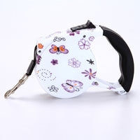 HKM-035731 Automatic Multicolor Dog Walking Traction Rope - 5m Adjustable Lead with Various Patterns