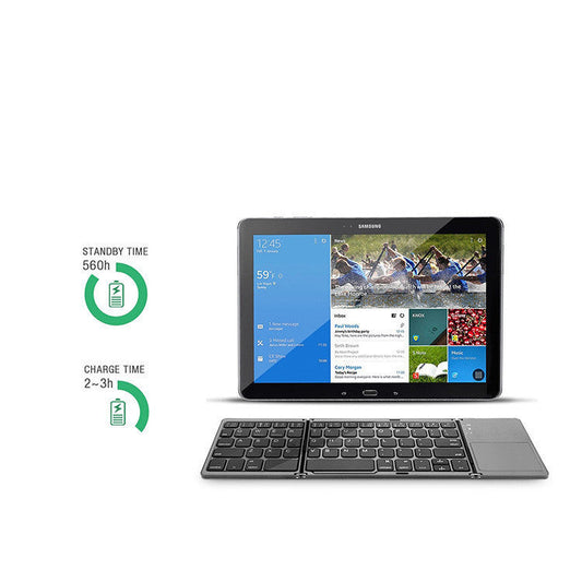 KTX-336211 Compact Wireless Bluetooth Folding Mini Keyboard for Tablets and Smartphones