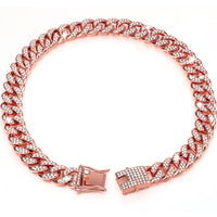 HKM-444435 Diamond Hip Hop Style Dog Collar Necklace in Gold, Silver, & Rose Gold - Multiple Sizes Available