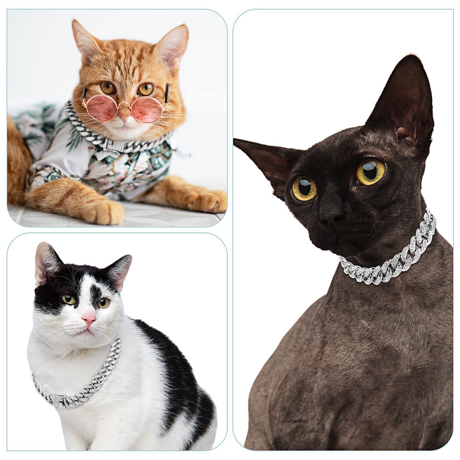 HKM-444435 Diamond Hip Hop Style Dog Collar Necklace in Gold, Silver, & Rose Gold - Multiple Sizes Available