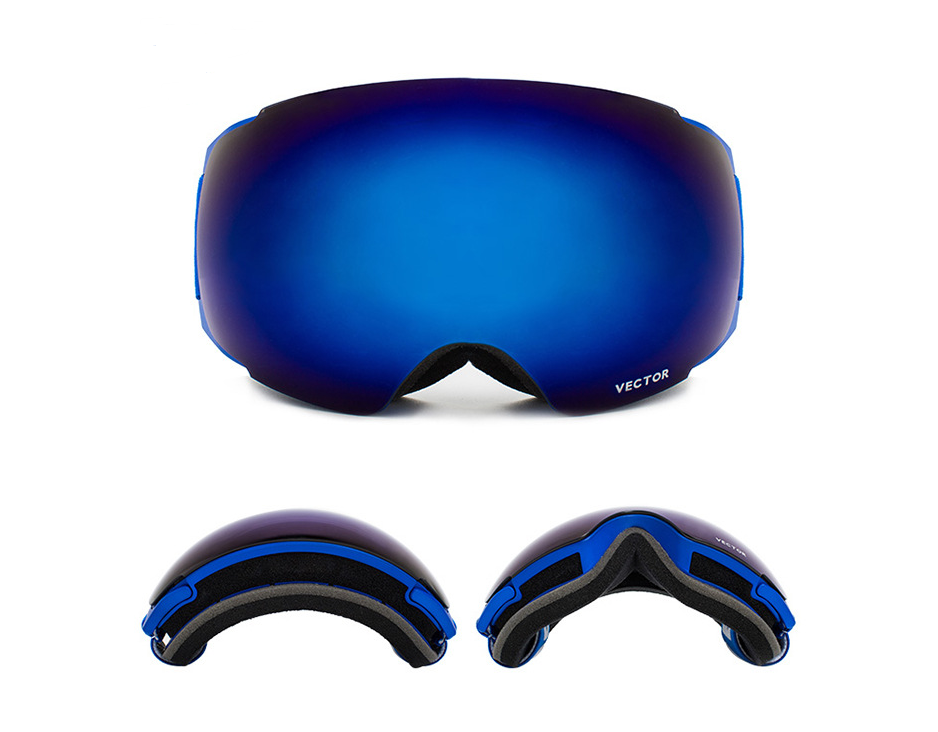 KTX-192979 Magnetic Anti-Fog Spherical Ski Goggles for All-Mountain Use