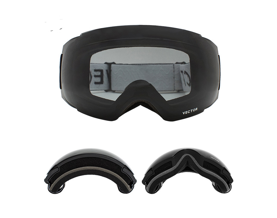 KTX-192979 Magnetic Anti-Fog Spherical Ski Goggles for All-Mountain Use