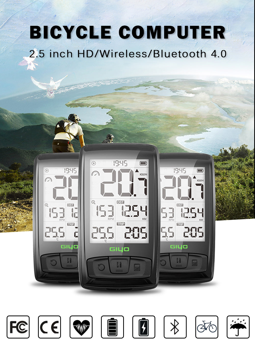HKM-256851 Wireless Speedometer for Road Bikes - Accurate Performance Tracking