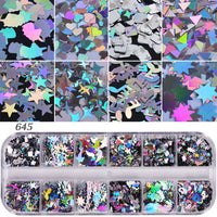 HKM-726931 Glitter Nail Polish Collection: Shell Powder, Laser Sequins, Chameleon Effects & More