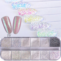 HKM-726931 Glitter Nail Polish Collection: Shell Powder, Laser Sequins, Chameleon Effects & More