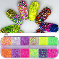 HKM-726931 Glitter Nail Polish Collection: Shell Powder, Laser Sequins, Chameleon Effects & More