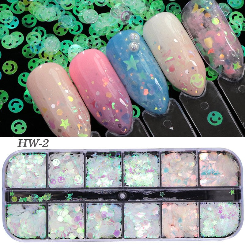 HKM-726931 Glitter Nail Polish Collection: Shell Powder, Laser Sequins, Chameleon Effects & More