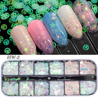 HKM-726931 Glitter Nail Polish Collection: Shell Powder, Laser Sequins, Chameleon Effects & More