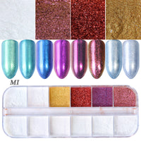 HKM-726931 Glitter Nail Polish Collection: Shell Powder, Laser Sequins, Chameleon Effects & More