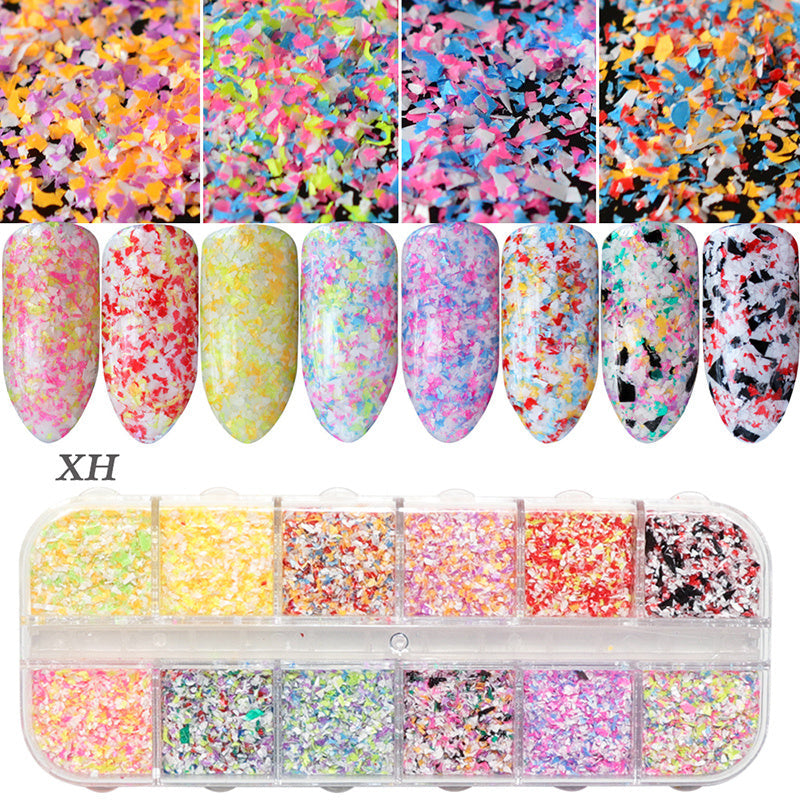 HKM-726931 Glitter Nail Polish Collection: Shell Powder, Laser Sequins, Chameleon Effects & More