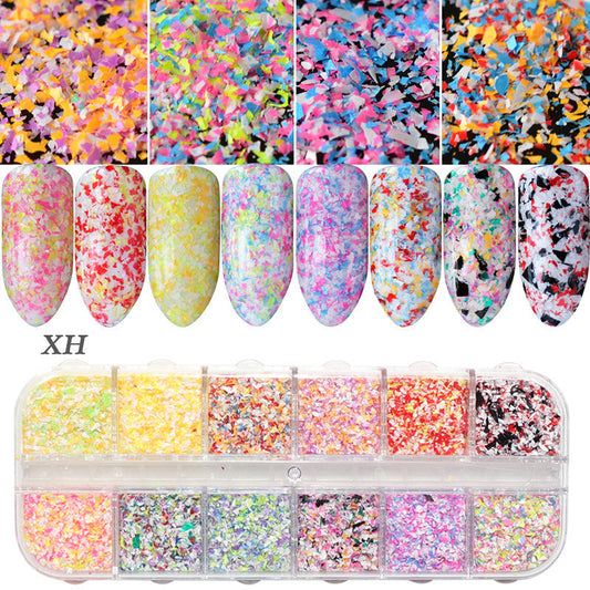 HKM-726931 Glitter Nail Polish Collection: Shell Powder, Laser Sequins, Chameleon Effects & More