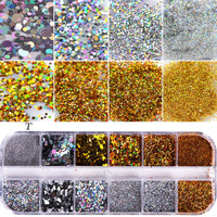 HKM-726931 Glitter Nail Polish Collection: Shell Powder, Laser Sequins, Chameleon Effects & More