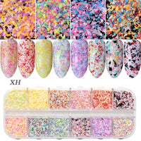 HKM-726931 Glitter Nail Polish Collection: Shell Powder, Laser Sequins, Chameleon Effects & More
