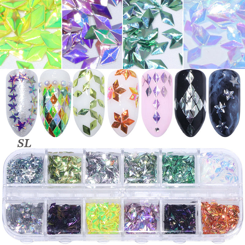 HKM-726931 Glitter Nail Polish Collection: Shell Powder, Laser Sequins, Chameleon Effects & More
