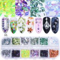 HKM-726931 Glitter Nail Polish Collection: Shell Powder, Laser Sequins, Chameleon Effects & More