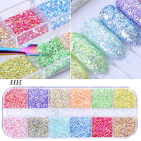 HKM-726931 Glitter Nail Polish Collection: Shell Powder, Laser Sequins, Chameleon Effects & More