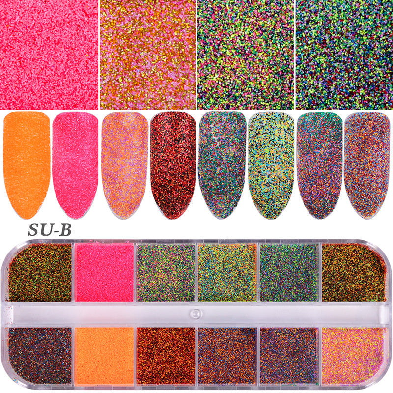 HKM-726931 Glitter Nail Polish Collection: Shell Powder, Laser Sequins, Chameleon Effects & More